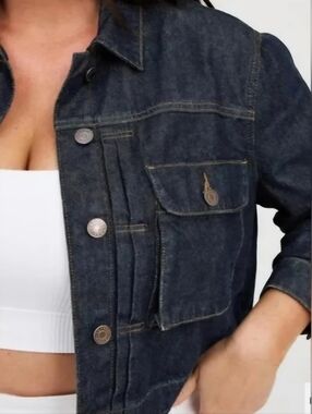 Torrid Jean Jacket Dark Wash Denim Raw Hem Plus Size 4X